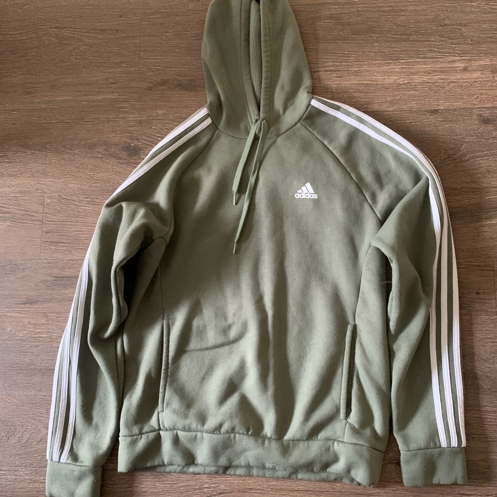 Adidas army green hoodie